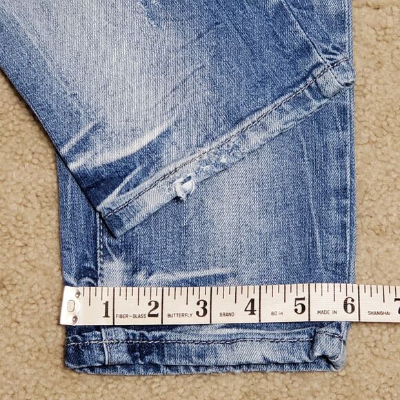 Zara Denim Rules by TRF Womens Sz 6 Denim Blue Jeans Distressed & Destoryed - Picture 10 of 11